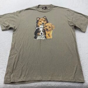 VTG Y2K Peanuts Collection Mens XL T Shirt Graphic Print Three Dogs Short Sleeve
